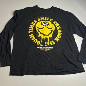 CVLA Melting Smiley Third Eye Long Sleeve Shirt Black XXL Streetwear Graphic Tee